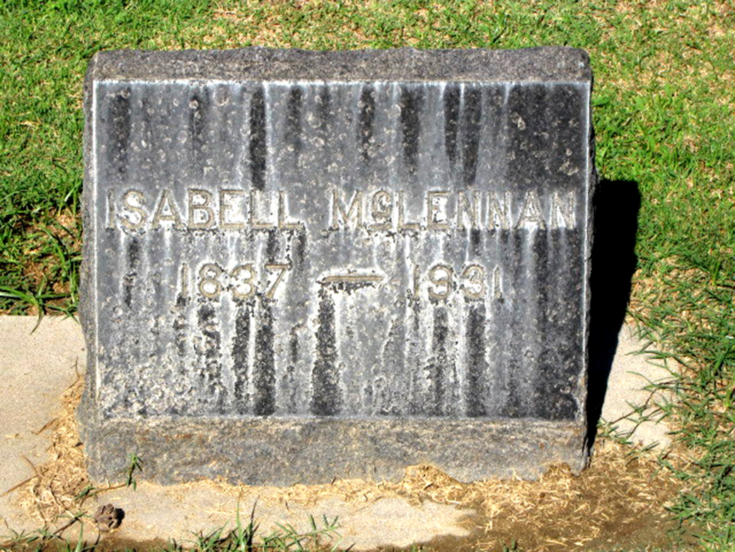 Photo of headstones/Isabell McLennan 1837 - 1931 hdstn Bakersfield Union Cem CA